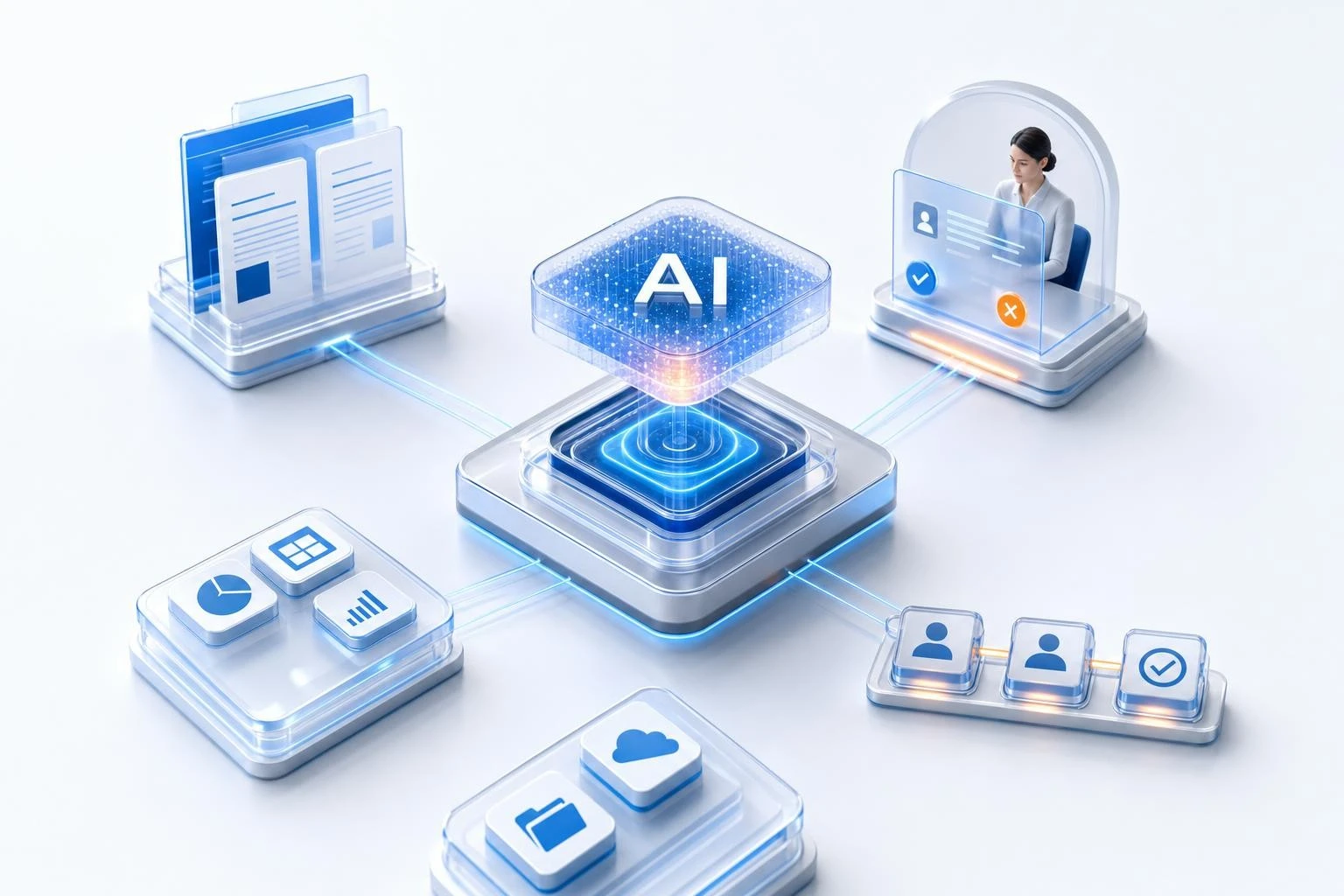 ภาพ AI Agent เชื่อมต่อเครื่องมือและกระบวนการทำงานภายใต้การควบคุม